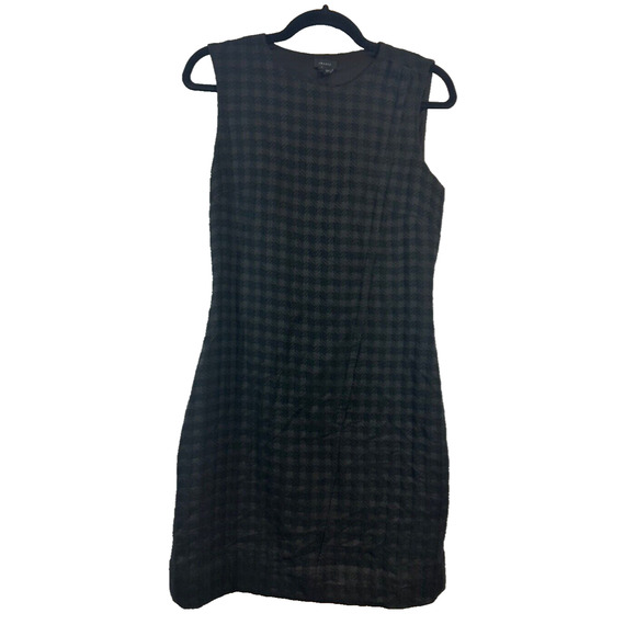 THEORY 8 Black Kuval County Checked Jacquard Sleeveless Zipper Detail Dress D28 - Picture 2 of 9